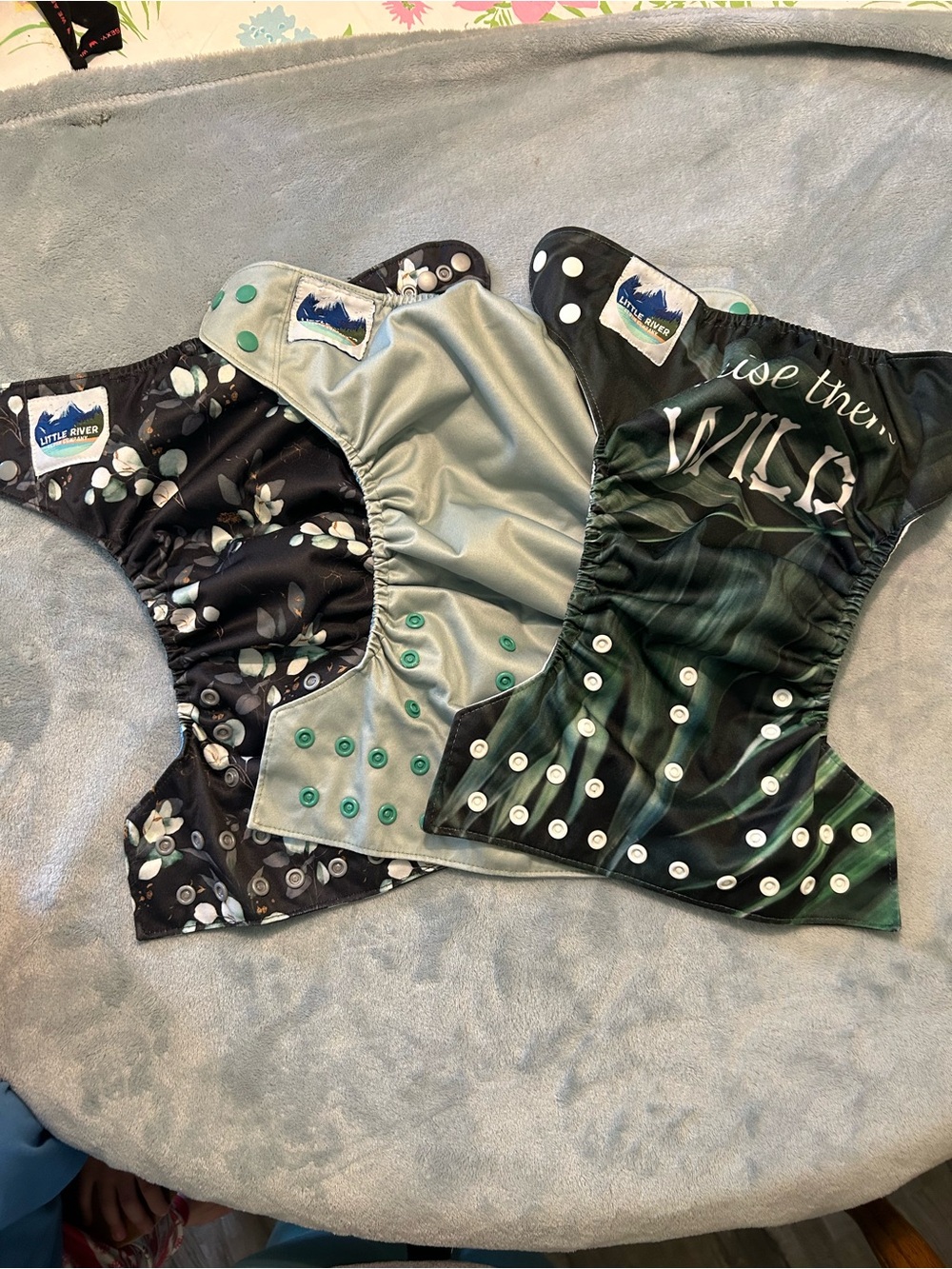 Set of 3 pocket cloth diapers from Little River